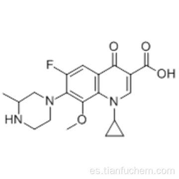 Ácido 1-ciclopropil-6-fluoro-1,4-dihidro-8-metoxi-7- (3-metil-1-piperazinil) -4-oxo-3-quinolincarboxílico CAS 112811-59-3